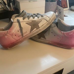 Pink spray paint Golden Goose